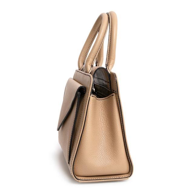 （美品）モラビト MORABITO ミラベル MIRABELLE 2Way 斜め掛け ショルダー ハンドバッグ カーフスキン レザー ベージュ シルバー金具_3
