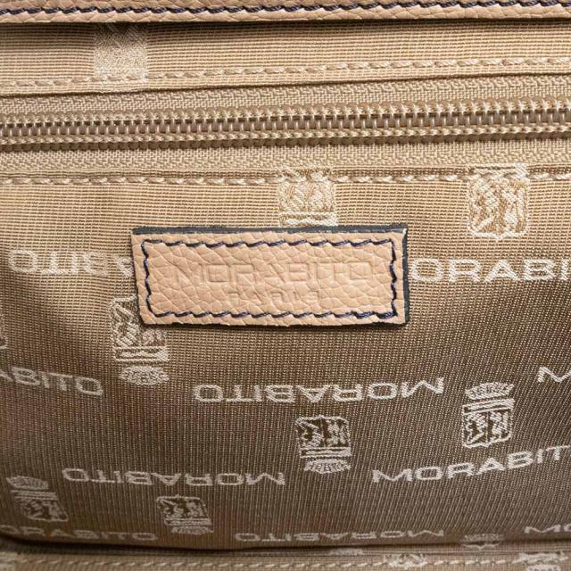 （美品）モラビト MORABITO ミラベル MIRABELLE 2Way 斜め掛け ショルダー ハンドバッグ カーフスキン レザー ベージュ シルバー金具_7