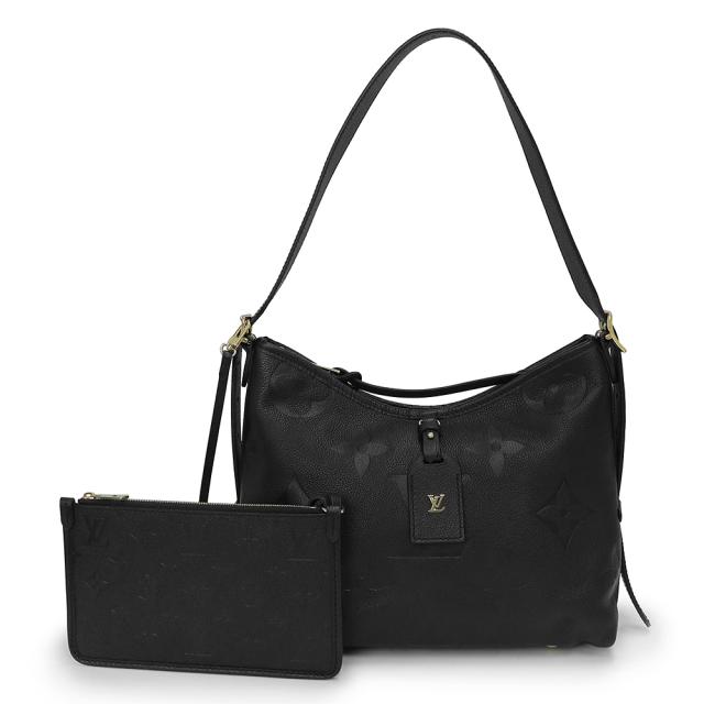 （未使用　展示品）ルイ ヴィトン LOUIS VUITTON キャリーオール ジップ NM PM ショルダーバッグ 斜め掛け モノグラムアンプラント レザー ノワール ブラック 黒 ゴールド金具 M46288