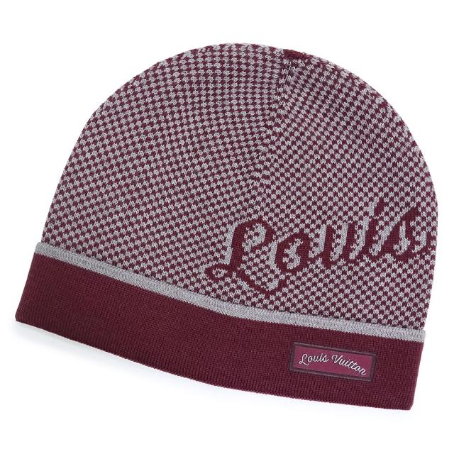 【美品】LOUIS VUITTON ニット帽 ニットキャップ 赤 ウール 未使用 展示品）ルイ ヴィトン LOUIS VUITTON ビーニー 帽子 ニット帽