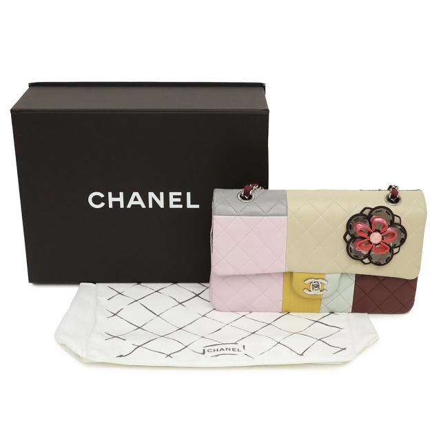 中古）シャネル CHANEL マトラッセ 25 Wフラップ カメリア フラワー
