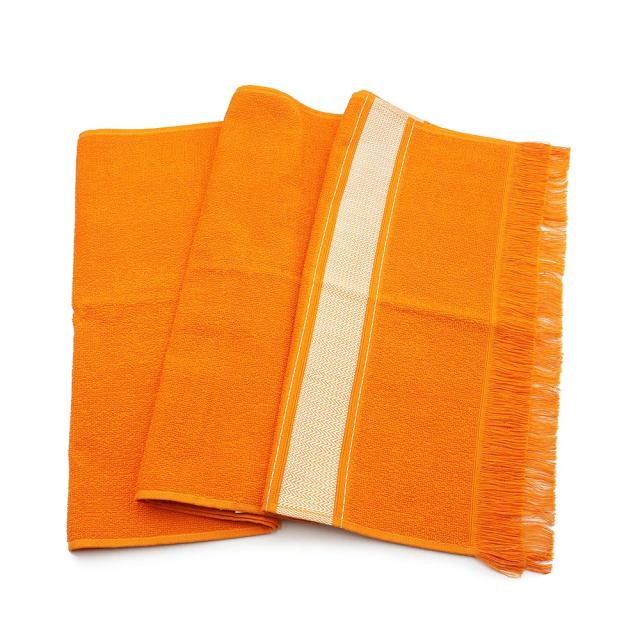 （新品・未使用品）エルメス HERMES セリエ ヨッティング タオル コットン100％ ラテライト オレンジ 箱付_3