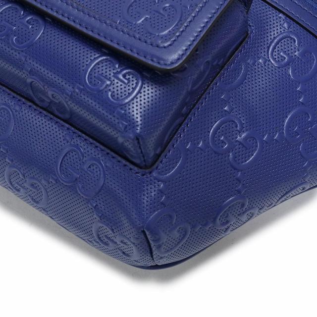 （未使用　展示品）グッチ GUCCI GGエンボス ベルト ウエストバッグ ボディバッグ 斜め掛け GGエンボスレザー ブルー 青 シルバー金具 645093_9