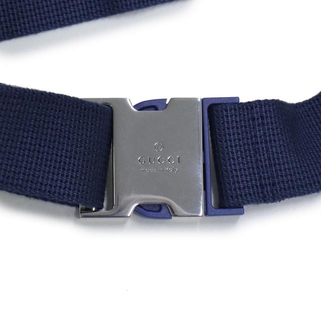 （未使用　展示品）グッチ GUCCI GGエンボス ベルト ウエストバッグ ボディバッグ 斜め掛け GGエンボスレザー ブルー 青 シルバー金具 645093_10