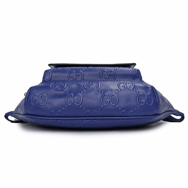 （未使用　展示品）グッチ GUCCI GGエンボス ベルト ウエストバッグ ボディバッグ 斜め掛け GGエンボスレザー ブルー 青 シルバー金具 645093_6
