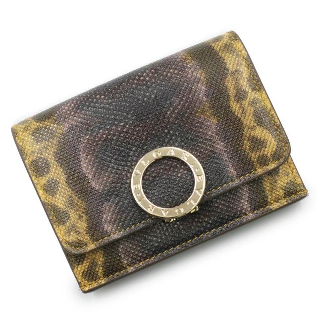 （新品・未使用品）ブルガリ BVLGARI ブルガリ ブルガリ ロゴクリップ コンパクト 三つ折り財布 カルングレザー イエロー ピンク 黄 ライトゴールド金具 292293 箱付