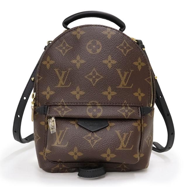 （未使用　展示品）ルイ ヴィトン LOUIS VUITTON パームスプリングス バックパック MINI リュック デイパック モノグラム カウハイドレザー ブラウン ブラック 茶 黒 ゴールド金具 M44873