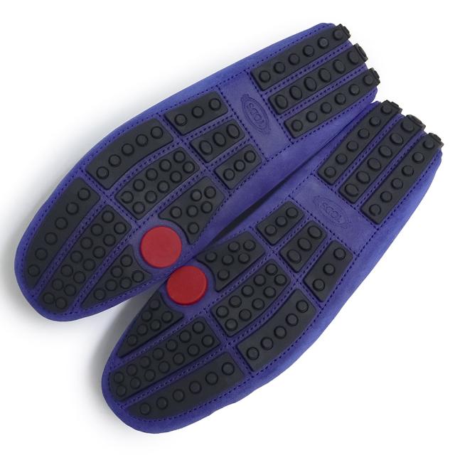 （未使用保管品）トッズ TOD’S ゴンミーニ ドライビングシューズ フェラーリ コラボ  #5.5 24.5cm 靴 ローファー スウェード ブルー 青 XRM0XB0R320DIO