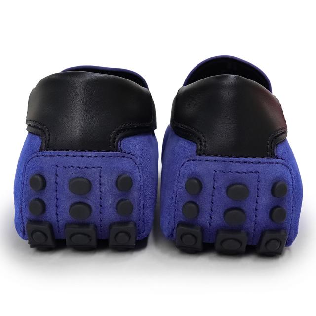 （未使用保管品）トッズ TOD’S ゴンミーニ ドライビングシューズ フェラーリ コラボ  #5.5 24.5cm 靴 ローファー スウェード ブルー 青 XRM0XB0R320DIO