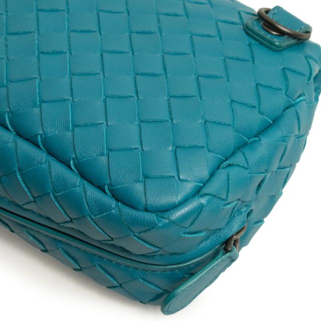 （未使用　展示品）ボッテガヴェネタ BOTTEGA VENETA イントレチャート ミニ チェーン ショルダーバッグ 斜め掛け ラムスキン レザー Canard カナール ブルーグリーン 青緑 ガンメタル金具 310774_10