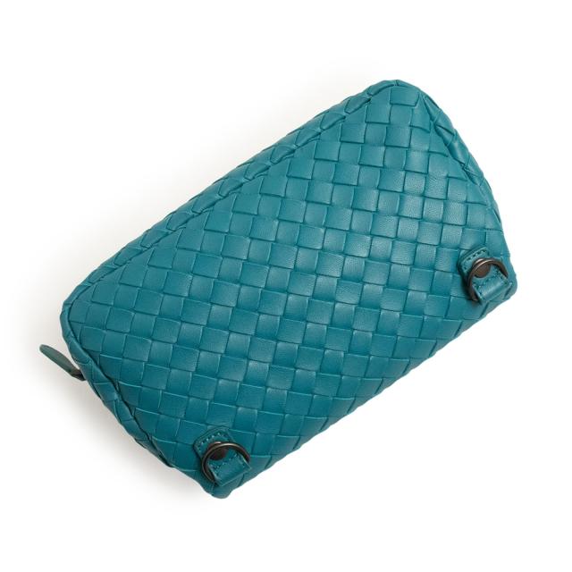 （未使用　展示品）ボッテガヴェネタ BOTTEGA VENETA イントレチャート ミニ チェーン ショルダーバッグ 斜め掛け ラムスキン レザー Canard カナール ブルーグリーン 青緑 ガンメタル金具 310774_6