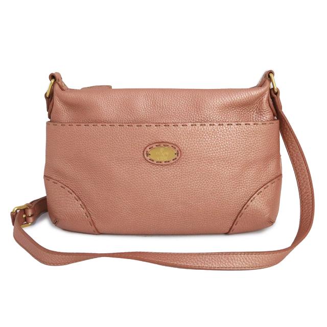 （中古）フェンディ FENDI セレリア ショルダーバッグ 斜め掛け レザー メタリックピンク ゴールド金具 8BT200