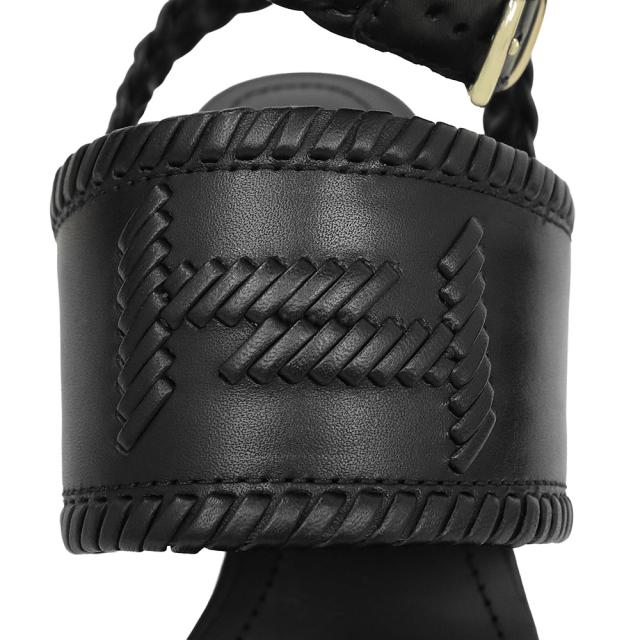 （未使用　展示品）トッズ TOD’S Doppla T #34.5 21.5cm 靴 シューズ サンダル レザー ブラック 黒 ゴールド金具 XXW43B0CL30D90