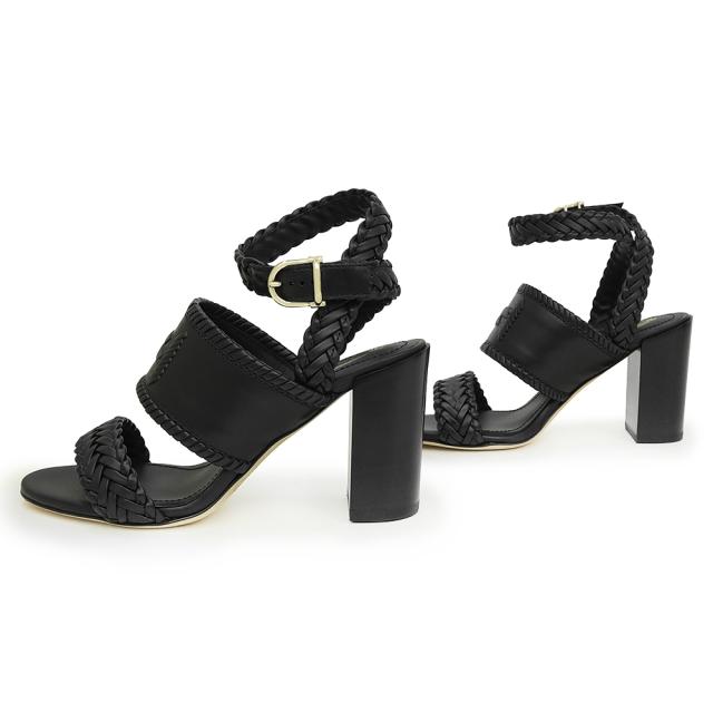 （未使用　展示品）トッズ TOD’S Doppla T #34.5 21.5cm 靴 シューズ サンダル レザー ブラック 黒 ゴールド金具 XXW43B0CL30D90