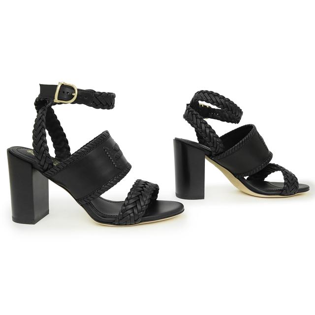 （未使用　展示品）トッズ TOD’S Doppla T #34.5 21.5cm 靴 シューズ サンダル レザー ブラック 黒 ゴールド金具 XXW43B0CL30D90