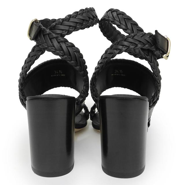 （未使用　展示品）トッズ TOD’S Doppla T #34.5 21.5cm 靴 シューズ サンダル レザー ブラック 黒 ゴールド金具 XXW43B0CL30D90