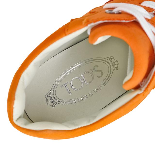 （新品・未使用品）トッズ TOD’S Sport Cassetta #37.5 24.5cm シューズ 靴 スニーカー スウェード レザー オレンジ ガンメタル金具 XXW0JL0D88Z06S