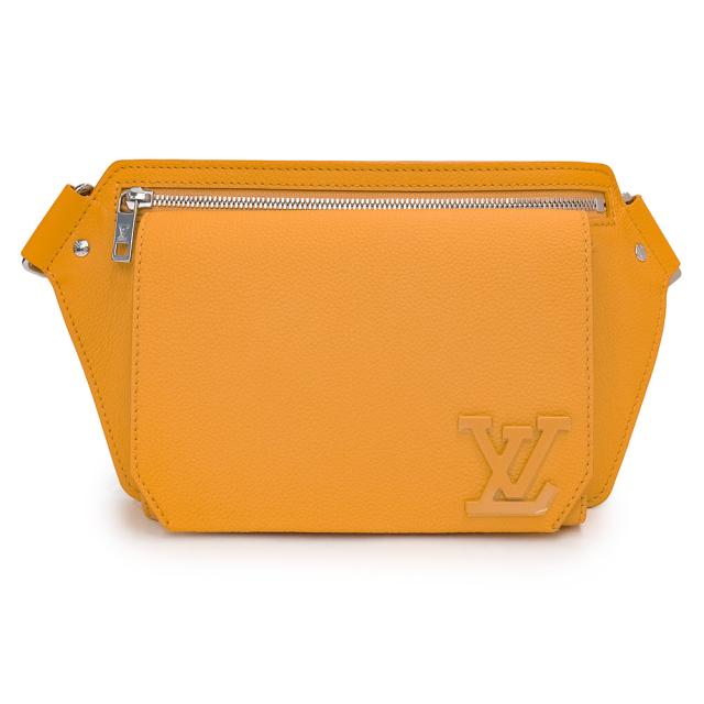 （未使用　展示品）ルイ ヴィトン LOUIS VUITTON テイクオフ スリング LV アエログラム ショルダー ボディバッグ 斜め掛け グレインレザー サフラン イエロー 黄 シルバー金具 M21419