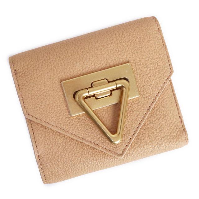 BOTTEGA VENETA 三つ折り財布 ベージュ レザー ボッテガヴェネタ
