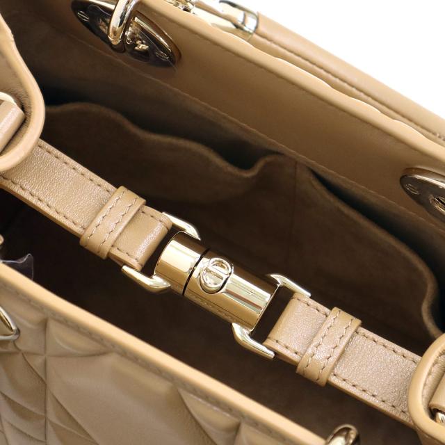 （未使用　展示品）クリスチャンディオール Christian Dior レディ 95 22 スモール ショルダー ハンドバッグ 2way 斜め掛け カナージュ カーフスキン レザー ブラウン 茶 ライトゴールド金具 M0697OVJX