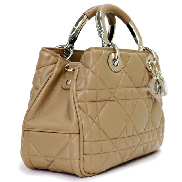 （未使用　展示品）クリスチャンディオール Christian Dior レディ 95 22 スモール ショルダー ハンドバッグ 2way 斜め掛け カナージュ カーフスキン レザー ブラウン 茶 ライトゴールド金具 M0697OVJX