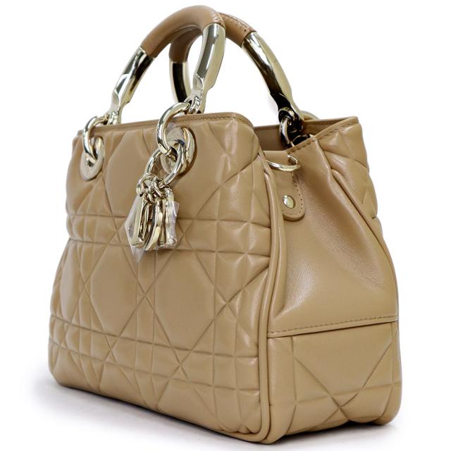 （未使用　展示品）クリスチャンディオール Christian Dior レディ 95 22 スモール ショルダー ハンドバッグ 2way 斜め掛け カナージュ カーフスキン レザー ブラウン 茶 ライトゴールド金具 M0697OVJX