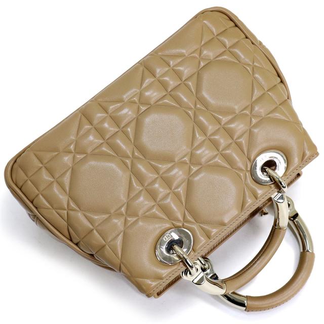 （未使用　展示品）クリスチャンディオール Christian Dior レディ 95 22 スモール ショルダー ハンドバッグ 2way 斜め掛け カナージュ カーフスキン レザー ブラウン 茶 ライトゴールド金具 M0697OVJX