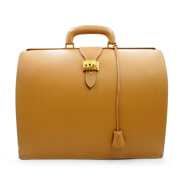 （中古）エルメス HERMES サック ア デペッシュ ダレス ドクターズ ビジネスバッグ ブリーフケース アルデンヌ レザー ナチュラル ブラウン 茶 ゴールド金具 □A刻印