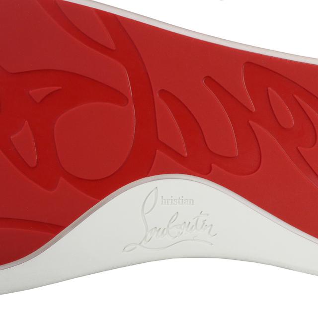 （未使用保管品）クリスチャンルブタン Christian Louboutin パンチング 切り替えデザイン ロゴ刺繍 スリッポン 靴 #41.5 26.5cm レザー スウェード ベージュ