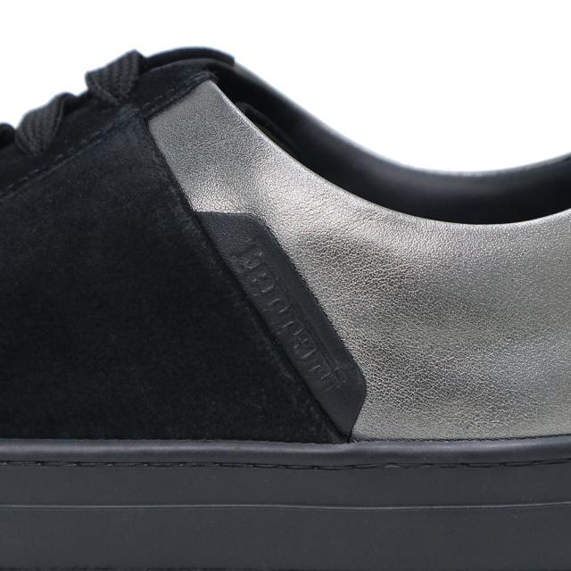 （未使用保管品）トッズ TOD’S Ferrari フェラーリ コラボ バイカラー メタリック シューズ 靴 スニーカー #38 25cm スウェード レザー ブラック シルバー 黒 ガンメタル金具 XRW0XK0P750EL74206 箱付_11