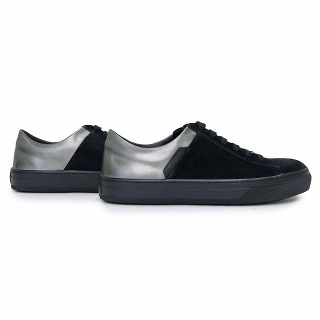 （未使用保管品）トッズ TOD’S Ferrari フェラーリ コラボ バイカラー メタリック シューズ 靴 スニーカー #38 25cm スウェード レザー ブラック シルバー 黒 ガンメタル金具 XRW0XK0P750EL74206 箱付_3