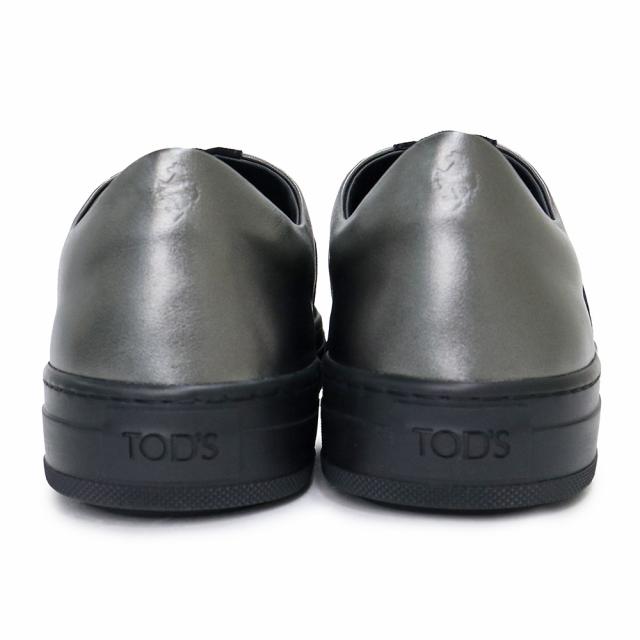 （未使用保管品）トッズ TOD’S Ferrari フェラーリ コラボ バイカラー メタリック シューズ 靴 スニーカー #38 25cm スウェード レザー ブラック シルバー 黒 ガンメタル金具 XRW0XK0P750EL74206 箱付_6
