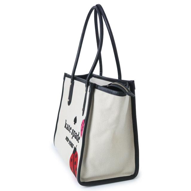美品】kate spade トートバッグ てんとう虫 キャンバス×レザー 美品