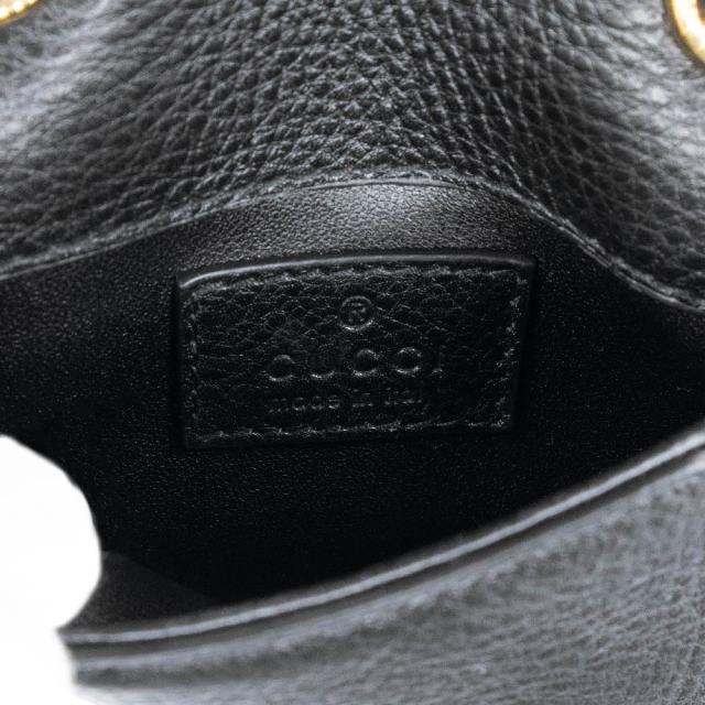（未使用　展示品）グッチ GUCCI インターロッキングG ブロンディ カードケース ショルダーバッグ 斜め掛け レザー ブラック 黒 ゴールド金具 698635 箱付_9