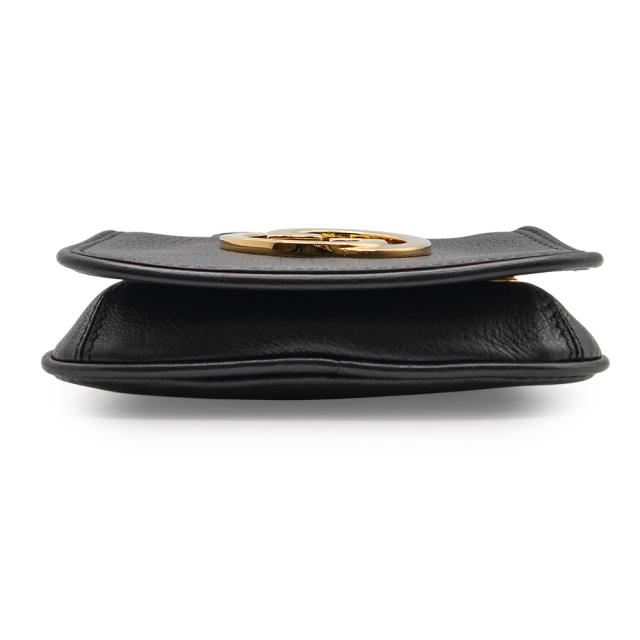 （未使用　展示品）グッチ GUCCI インターロッキングG ブロンディ カードケース ショルダーバッグ 斜め掛け レザー ブラック 黒 ゴールド金具 698635 箱付_7