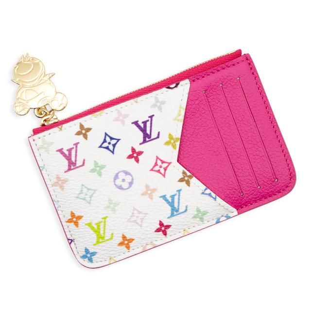 （新品・未使用品）ルイ ヴィトン LOUIS VUITTON ポルト カルト ロミー LV×TM 村上隆コラボ  カードケース 小銭 名刺 定期入れ パスケース モノグラムマルチカラー モノグラムアンプラント レザー KAWAII PINK カワイイピンク  ゴールド金具 M14155 箱付