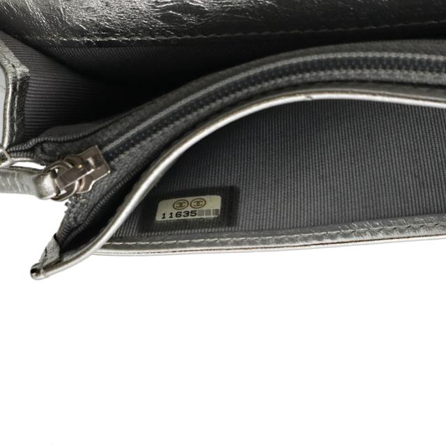（未使用保管品）シャネル CHANEL マトラッセ 2.55 二つ折り長財布 カーフスキン レザー シルバー シルバー金具 A35304 箱付_9
