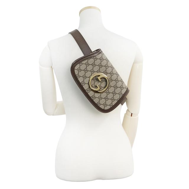 （未使用　展示品）グッチ GUCCI ブロンディ ボディ ウエスト ベルトバッグ 斜め掛け GGスプリームキャンバス レザー ベージュ ブラウン 茶 ゴールド金具 703807_8