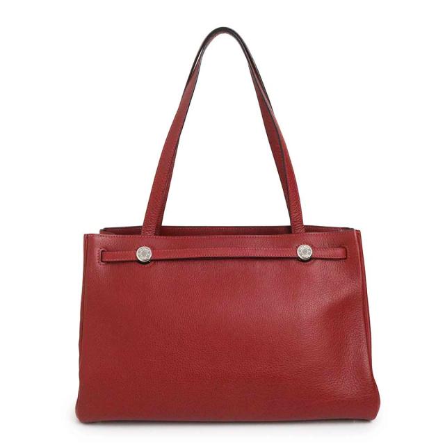 （中古）エルメス HERMES カバナ トート ハンドバッグ ブッフルスキッパー レザー Rouge H ルージュアッシュ レッド 赤 シルバー金具 □D刻印