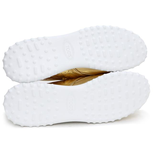 （未使用保管品）トッズ TOD’S パンチング ローカット スニーカー 靴 #39.5 26.5cm メタリックレザー ゴールド XXW80A0W590MTZG209