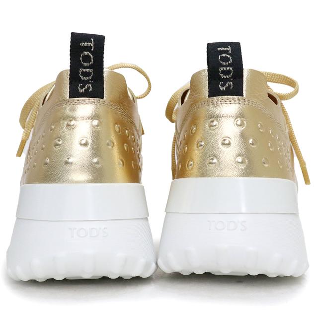 （未使用保管品）トッズ TOD’S パンチング ローカット スニーカー 靴 #39.5 26.5cm メタリックレザー ゴールド XXW80A0W590MTZG209