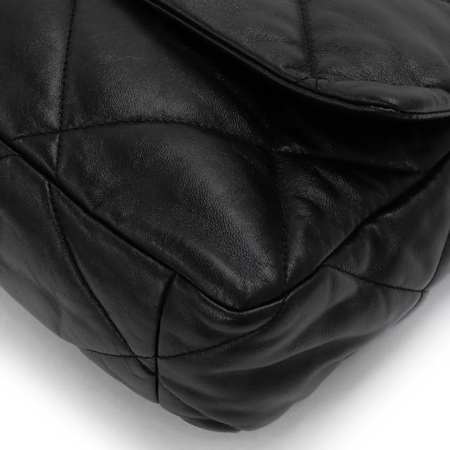 （中古）シャネル CHANEL 19 ラージ チェーン ココマーク マトラッセ 2way ショルダー ハンドバッグ 斜め掛け ゴートスキン レザー ブラック 黒 アンティークゴールド アンティークシルバー金具 AS1161_10