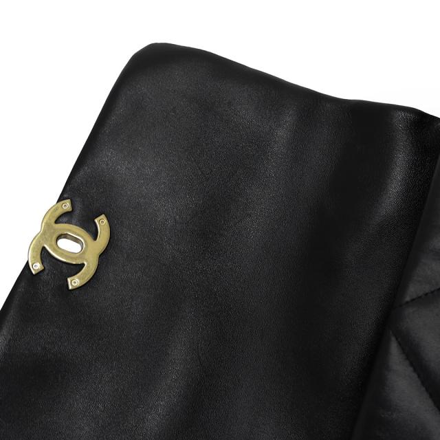 （中古）シャネル CHANEL 19 ラージ チェーン ココマーク マトラッセ 2way ショルダー ハンドバッグ 斜め掛け ゴートスキン レザー ブラック 黒 アンティークゴールド アンティークシルバー金具 AS1161_11