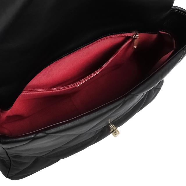 （中古）シャネル CHANEL 19 ラージ チェーン ココマーク マトラッセ 2way ショルダー ハンドバッグ 斜め掛け ゴートスキン レザー ブラック 黒 アンティークゴールド アンティークシルバー金具 AS1161_2