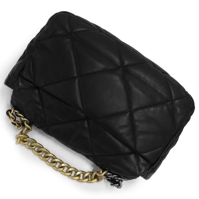 （中古）シャネル CHANEL 19 ラージ チェーン ココマーク マトラッセ 2way ショルダー ハンドバッグ 斜め掛け ゴートスキン レザー ブラック 黒 アンティークゴールド アンティークシルバー金具 AS1161_5
