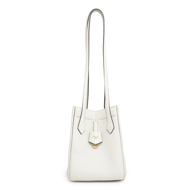 （未使用　展示品）フェンディ FENDI オリガミ Origami 変形ミニバッグ ショルダーバッグ レザー ホワイト 白 ゴールド金具 8BS083