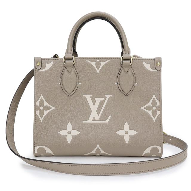 （未使用　展示品）ルイ ヴィトン LOUIS VUITTON オンザゴー PM 2WAY ショルダー ハンドバッグ 斜め掛け モノグラムアンプラント レザー トゥルトレール クレーム ベージュ ゴールド金具 M45779 箱付