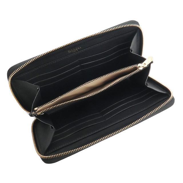 （新品・未使用品）モロー パリ MOREAU PARIS コンチネンタル ラウンドファスナー ジップウォレット 長財布 カーフスキン レザー ブラック グレー 黒 ゴールド金具 箱付_2