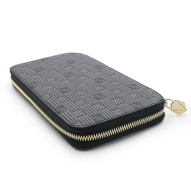 （新品・未使用品）モロー パリ MOREAU PARIS コンチネンタル ラウンドファスナー ジップウォレット 長財布 カーフスキン レザー ブラック グレー 黒 ゴールド金具 箱付_3