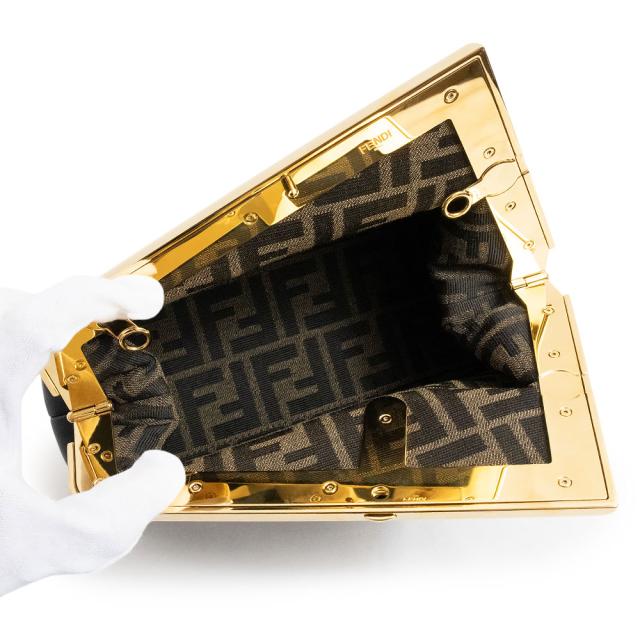（未使用　展示品）フェンディ FENDI ファースト スモール 2WAY クラッチ ショルダーバッグ 斜め掛け ナッパレザー ブラック 黒 ゴールド金具 8BP129_2